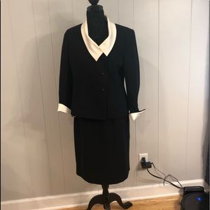 Le Suit Black and White Suit  EUC